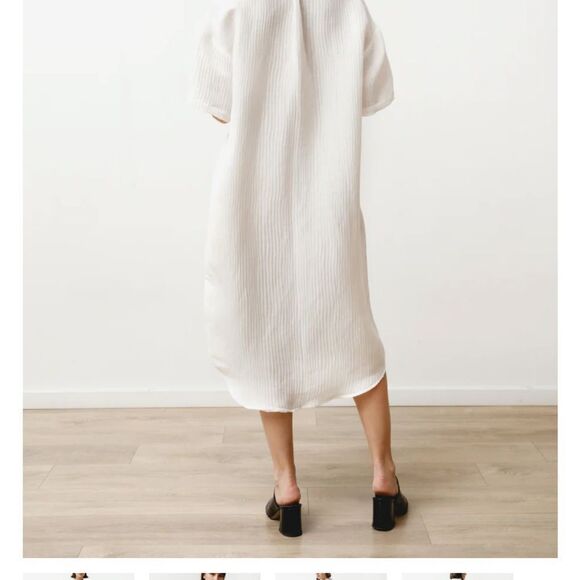 PRIORY Tenn Dress in Light Grey Linen Size S/M - Picture 4 of 9